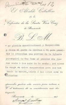 1931 - INVITACION VERA CRUZ